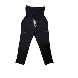 FIGS Technical Collection Black Straight Leg Maternity Pants L